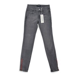 Etienne Marcel Gray Skinny Jeans‎ 24 NWT Zip Hem Stretch Mid Rise EM7010